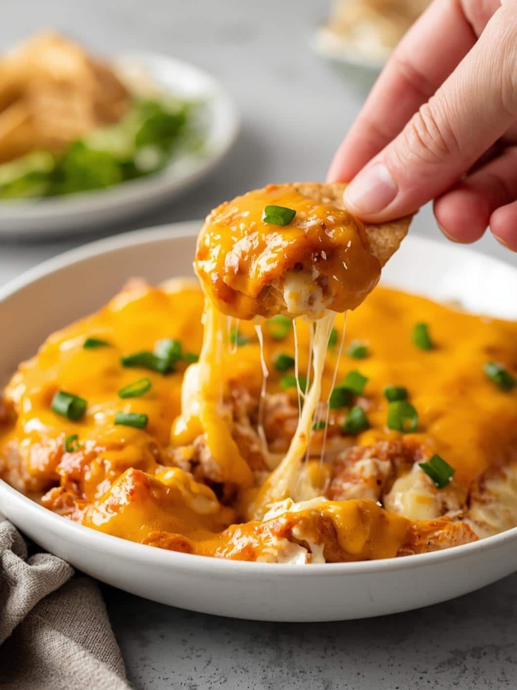 Easy Baked Buffalo Chicken Dip with Cheddar & Mozzarella