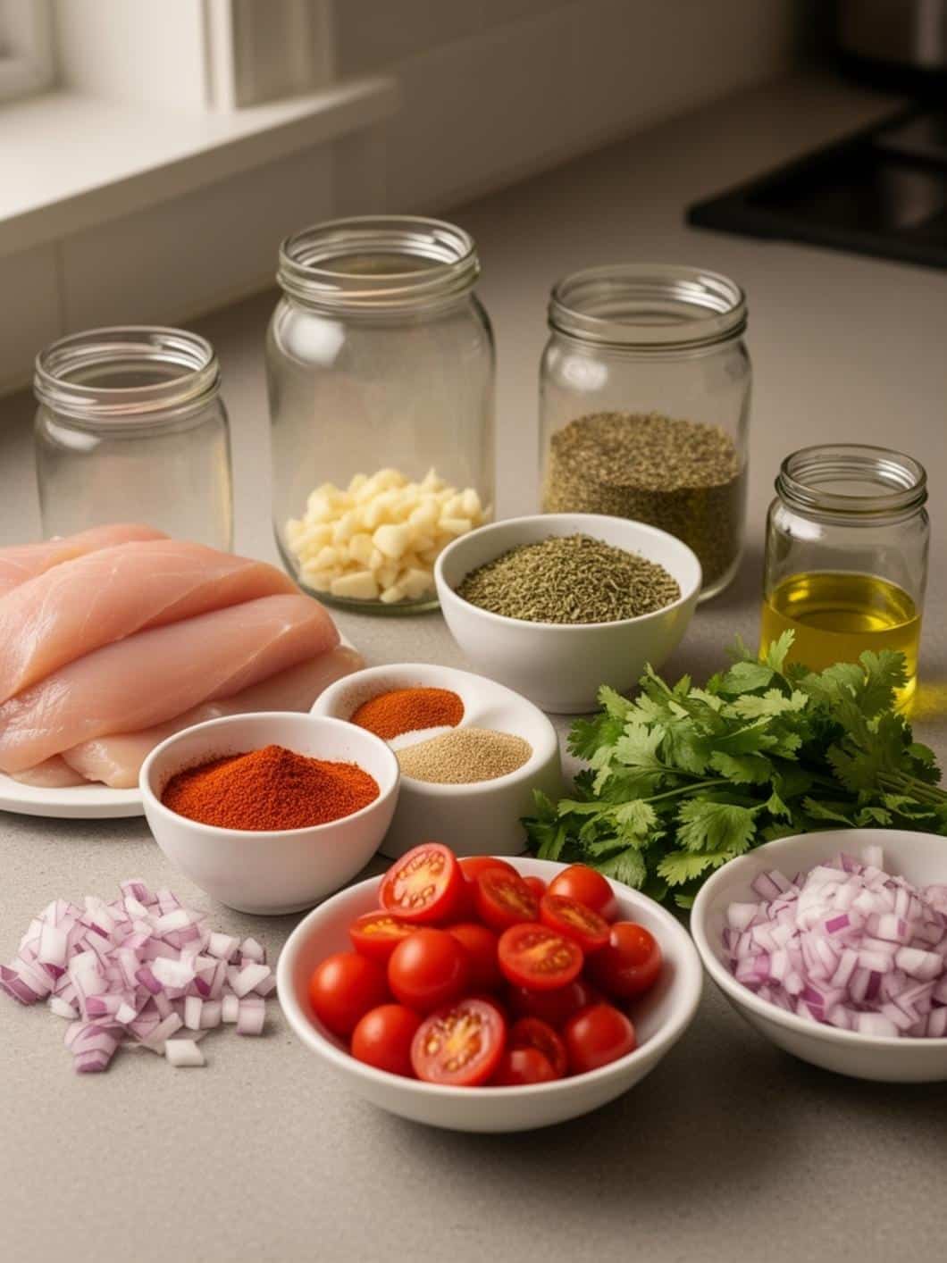 Easy Chicken Taco Marinade with Fresh Tomato Lime Sauce