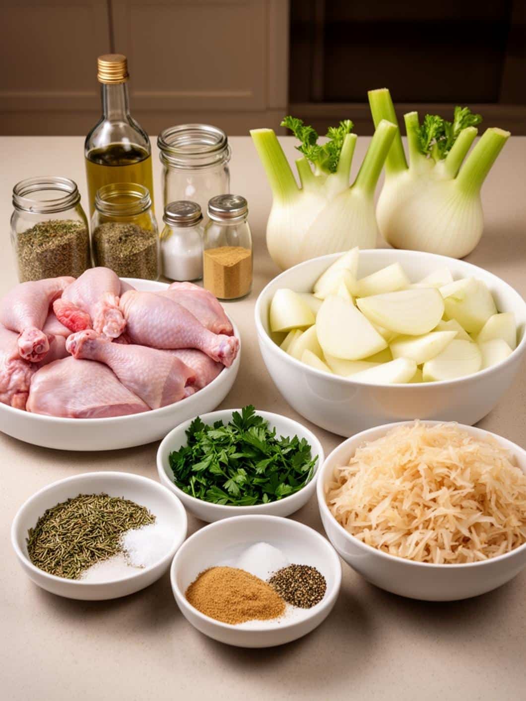 Flavorful Herb-Roasted Chicken with Fennel & Sauerkraut 13 Flavorful Herb-Roasted Chicken with Fennel & Sauerkraut