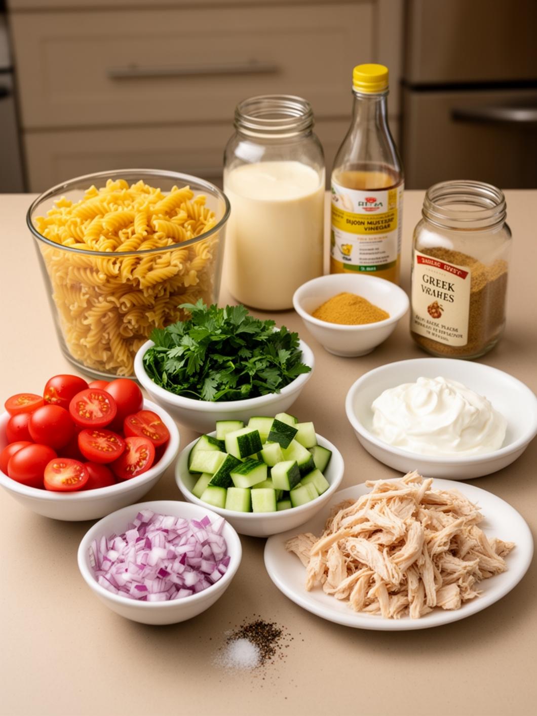 Healthy Chicken Pasta Salad for Lunch at Work
