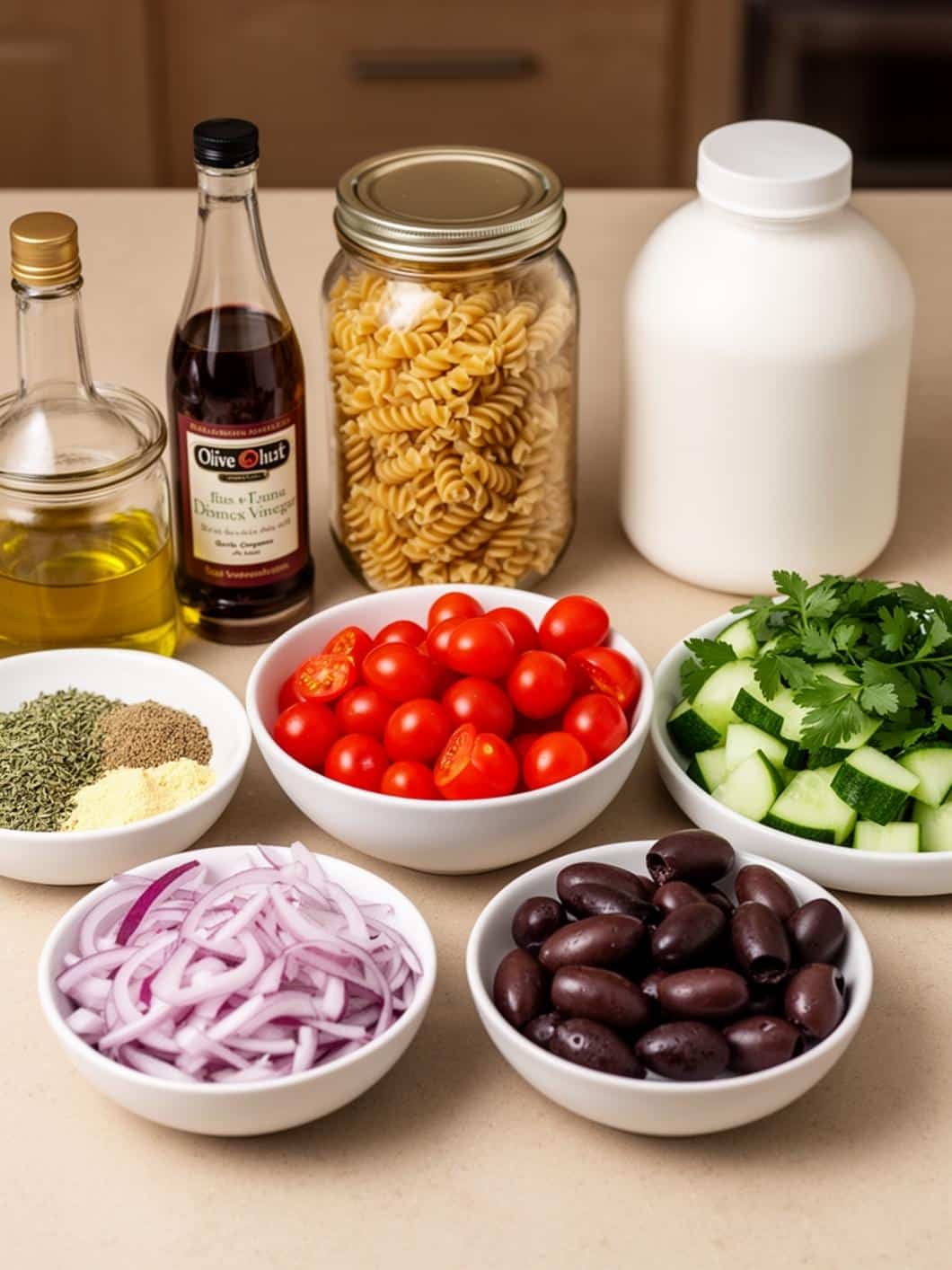 Healthy Cold Pasta Salad for Dinner: Mediterranean Tuna Protein Pasta Salad