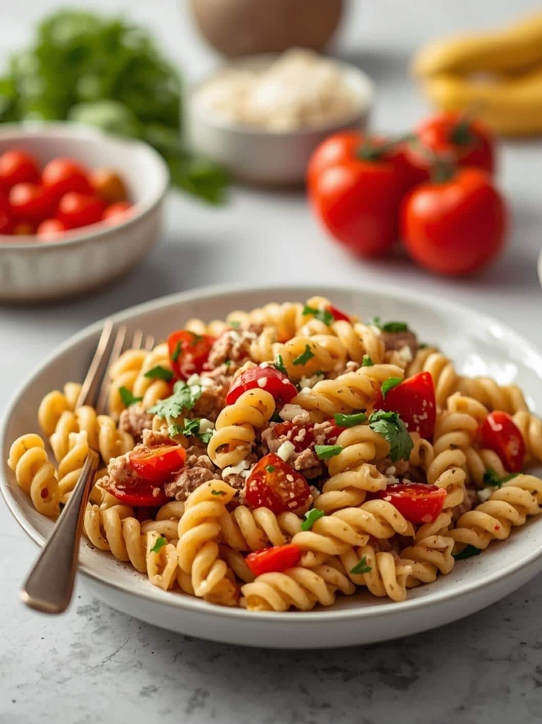 Healthy Cold Pasta Salad for Dinner: Mediterranean Tuna Protein Pasta Salad
