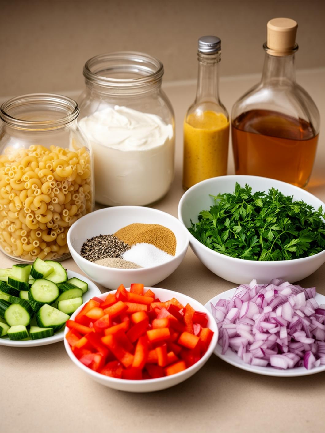 Healthy Greek Yogurt Pasta Salad (Low Calorie Dressing)