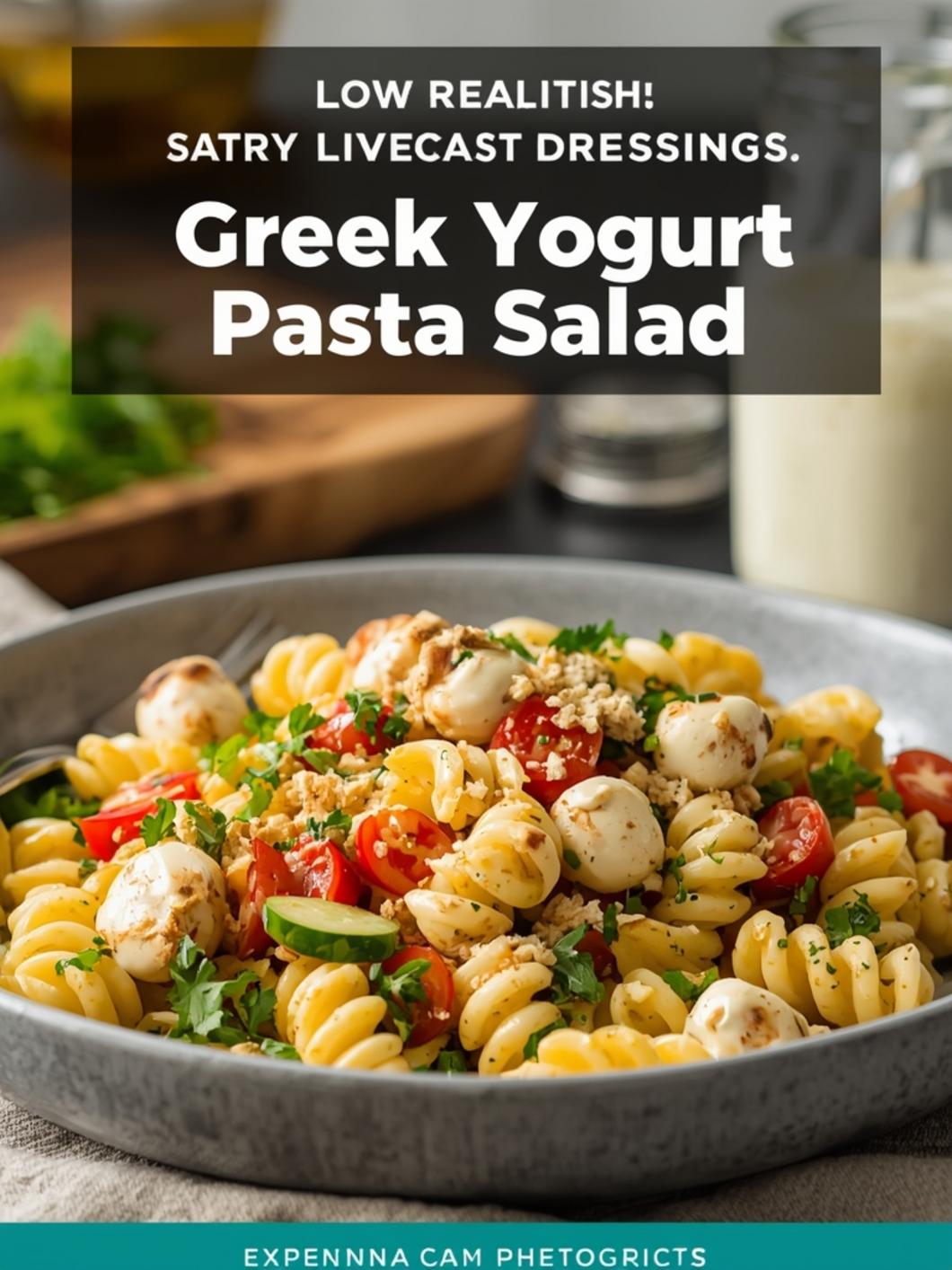 Healthy Greek Yogurt Pasta Salad (Low Calorie Dressing)