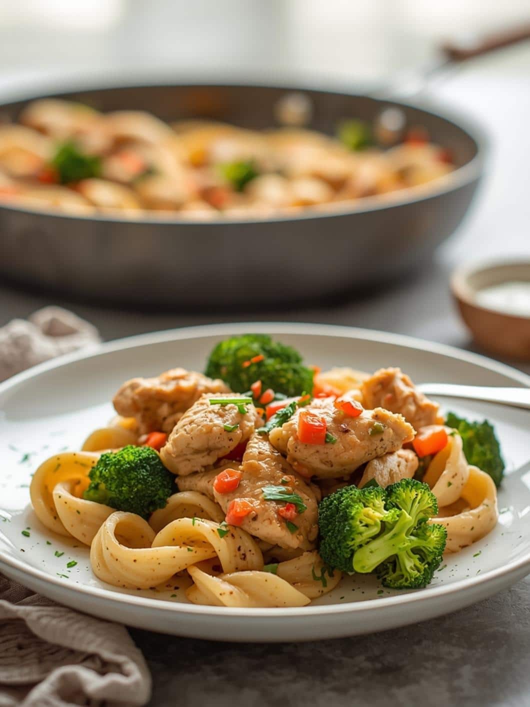 Healthy High Protein Chicken Broccoli Pasta (30 Minutes)