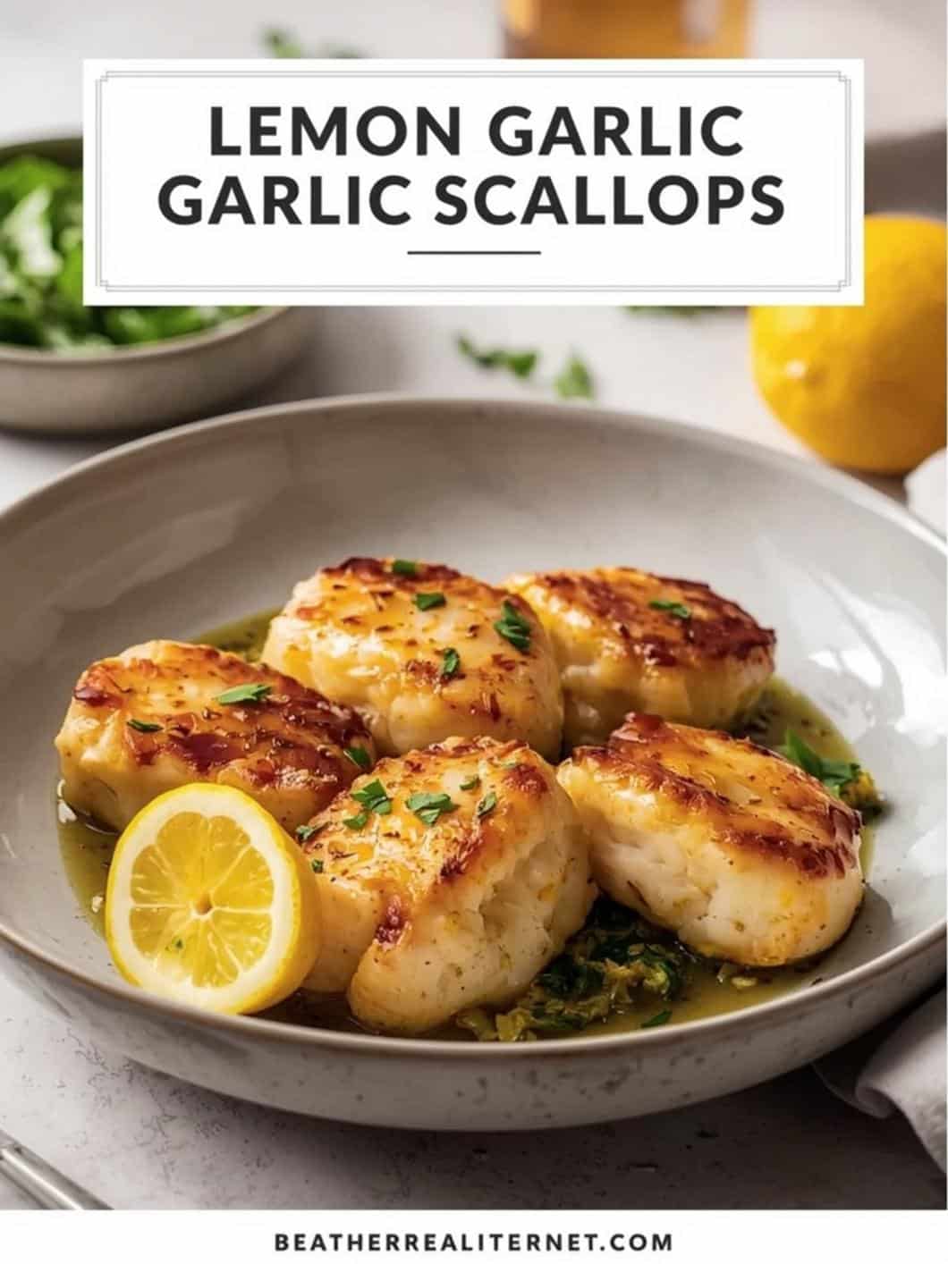 Healthy Lemon Garlic Scallops (20 Minutes)