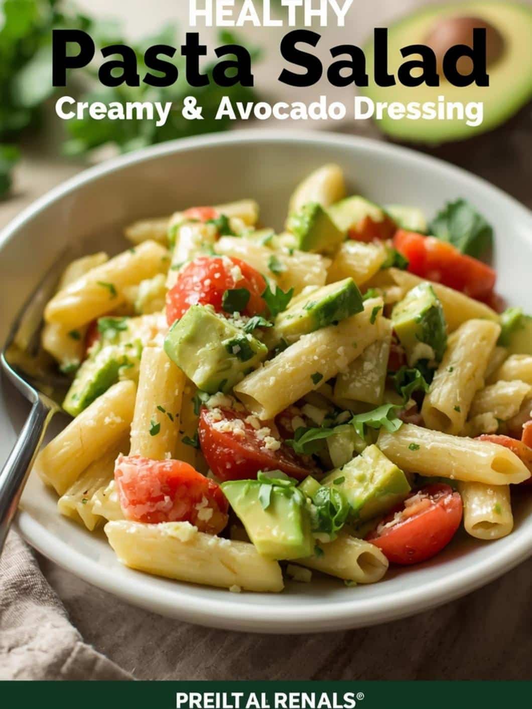 Healthy Pasta Salad with Creamy Avocado Dressing