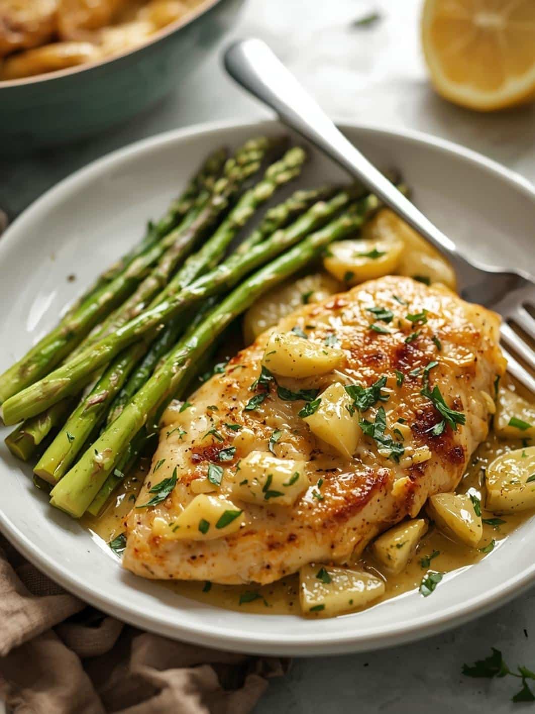 Healthy Spring Chicken Dinner with Asparagus & Artichokes