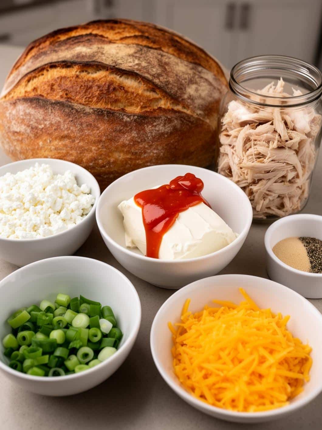 High Protein Buffalo Chicken Dip Baked in a Bread Bowl 13 High Protein Buffalo Chicken Dip Baked in a Bread Bowl