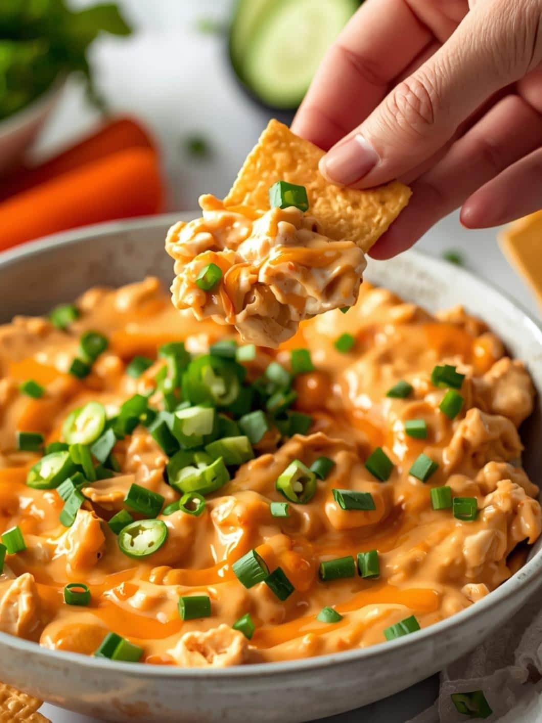 High-Protein Buffalo Chicken Dip (Cottage Cheese)