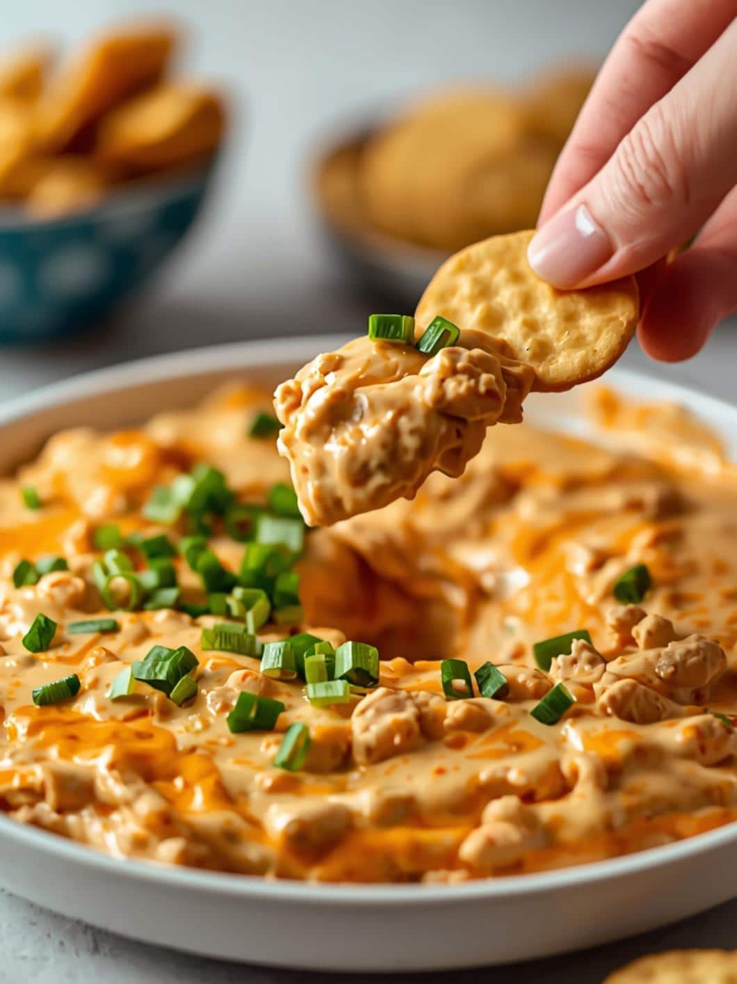 High-Protein Buffalo Chicken Dip for Super Bowl Parties