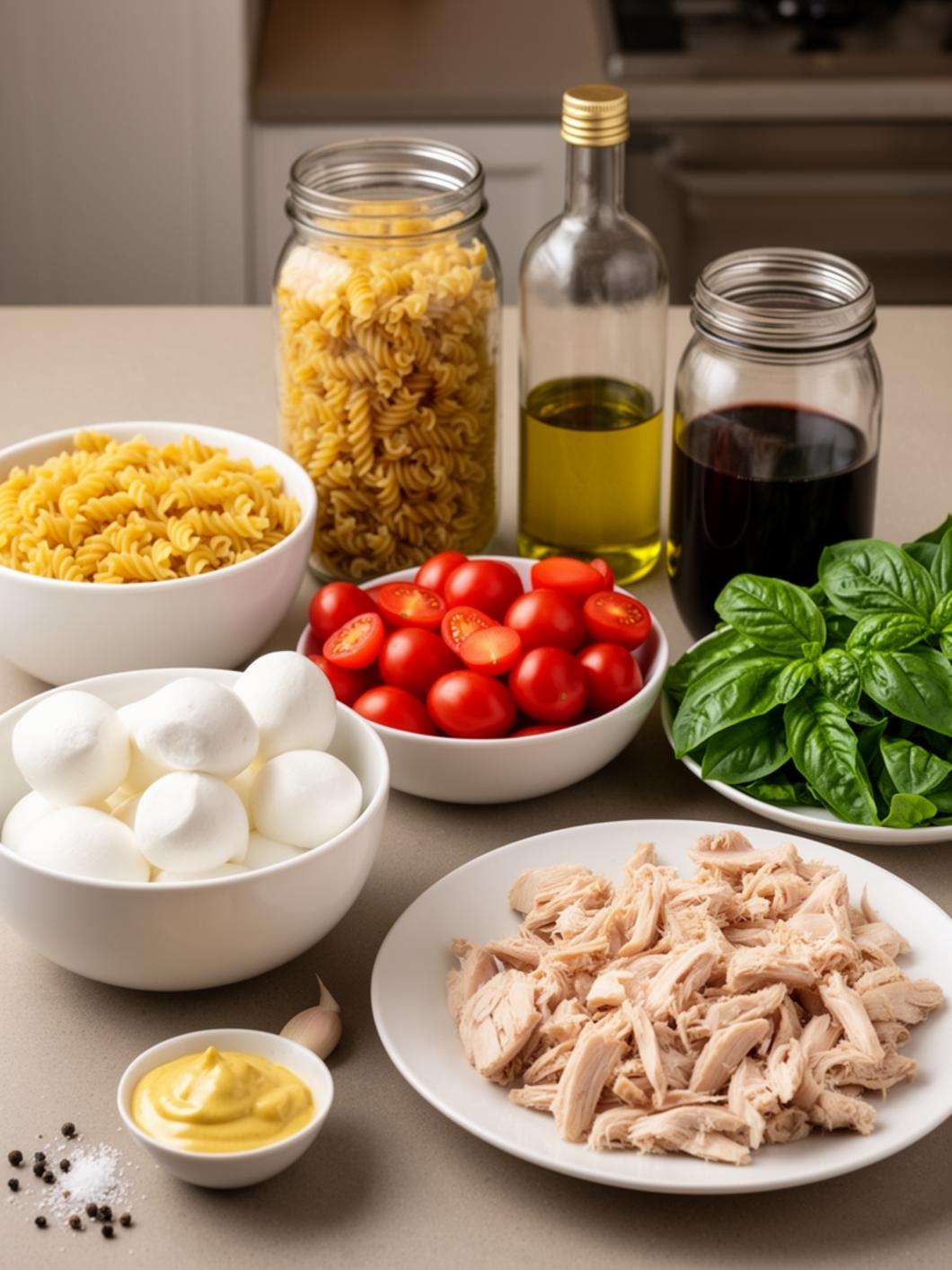 High-Protein Caprese Pasta Salad for Healthy Lunch