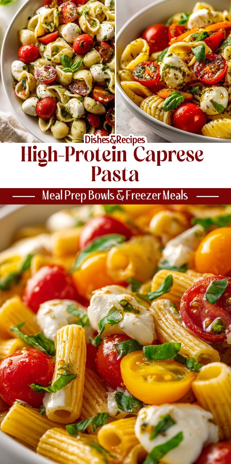 High-Protein Caprese Pasta Salad for Healthy Lunch