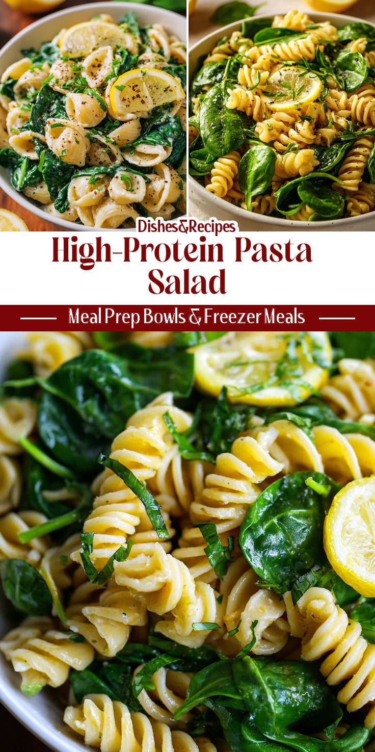 High-Protein Lemon Spinach Pasta Salad for Easy Potluck Main Dishes 14 High-Protein Lemon Spinach Pasta Salad for Easy Potluck Main Dishes