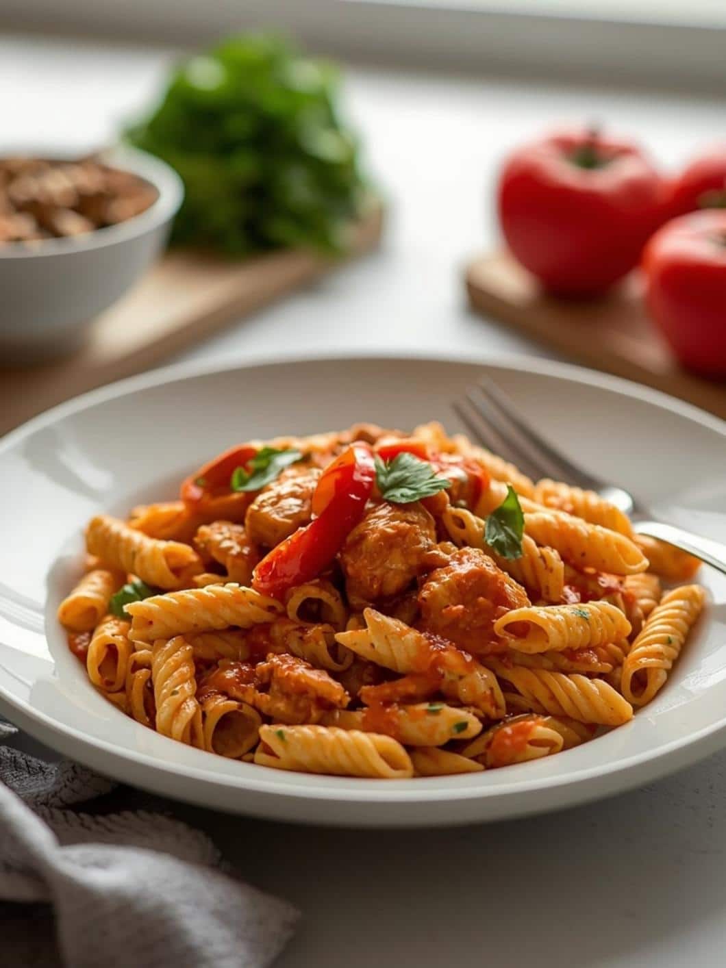 High Protein Pasta Salad for Quick Lunch Meal Prep