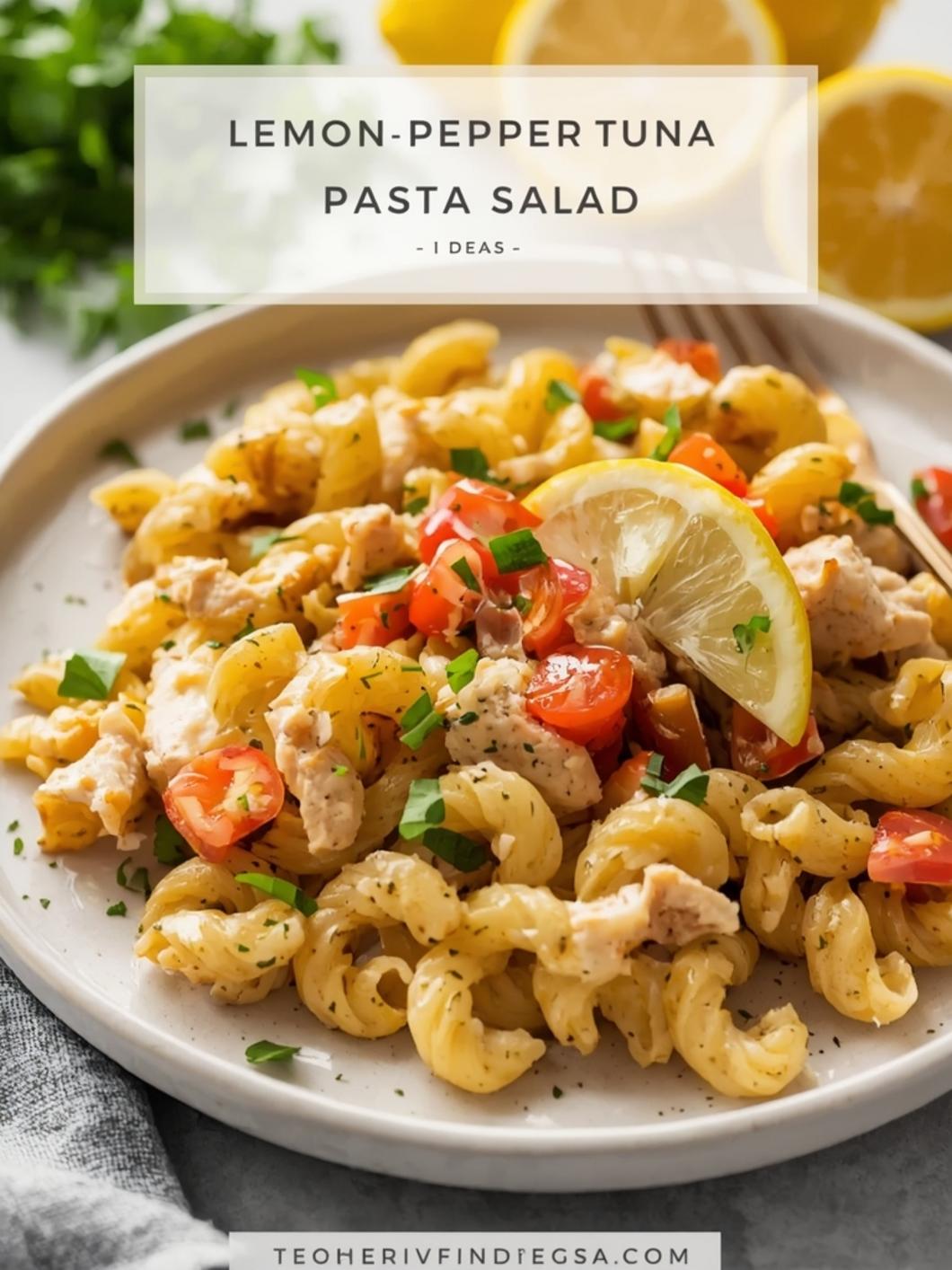 Lemon Pepper Tuna Pasta Salad: High Protein Lunch