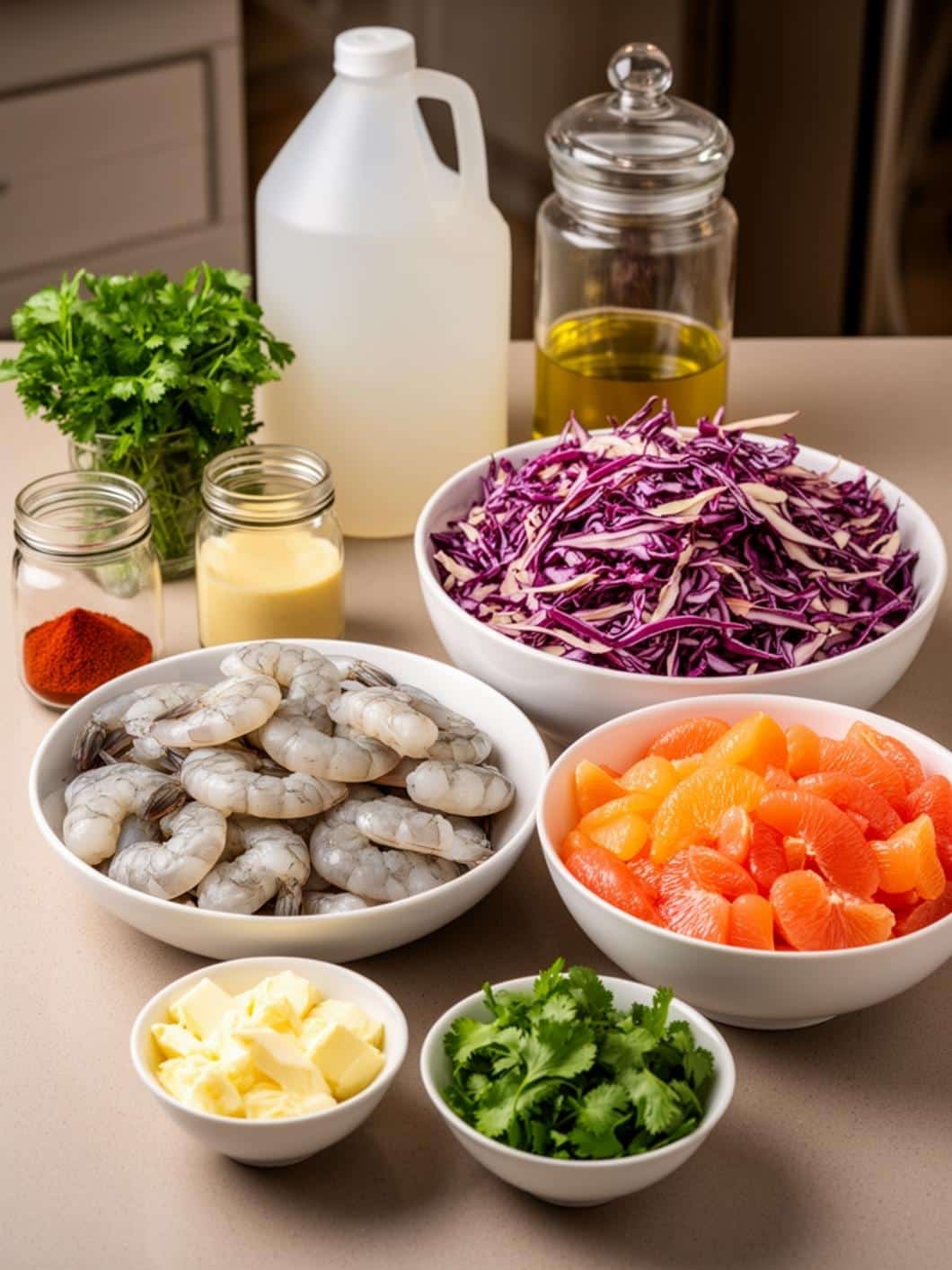 Mardi Gras Garlic Butter Shrimp with Citrus Slaw