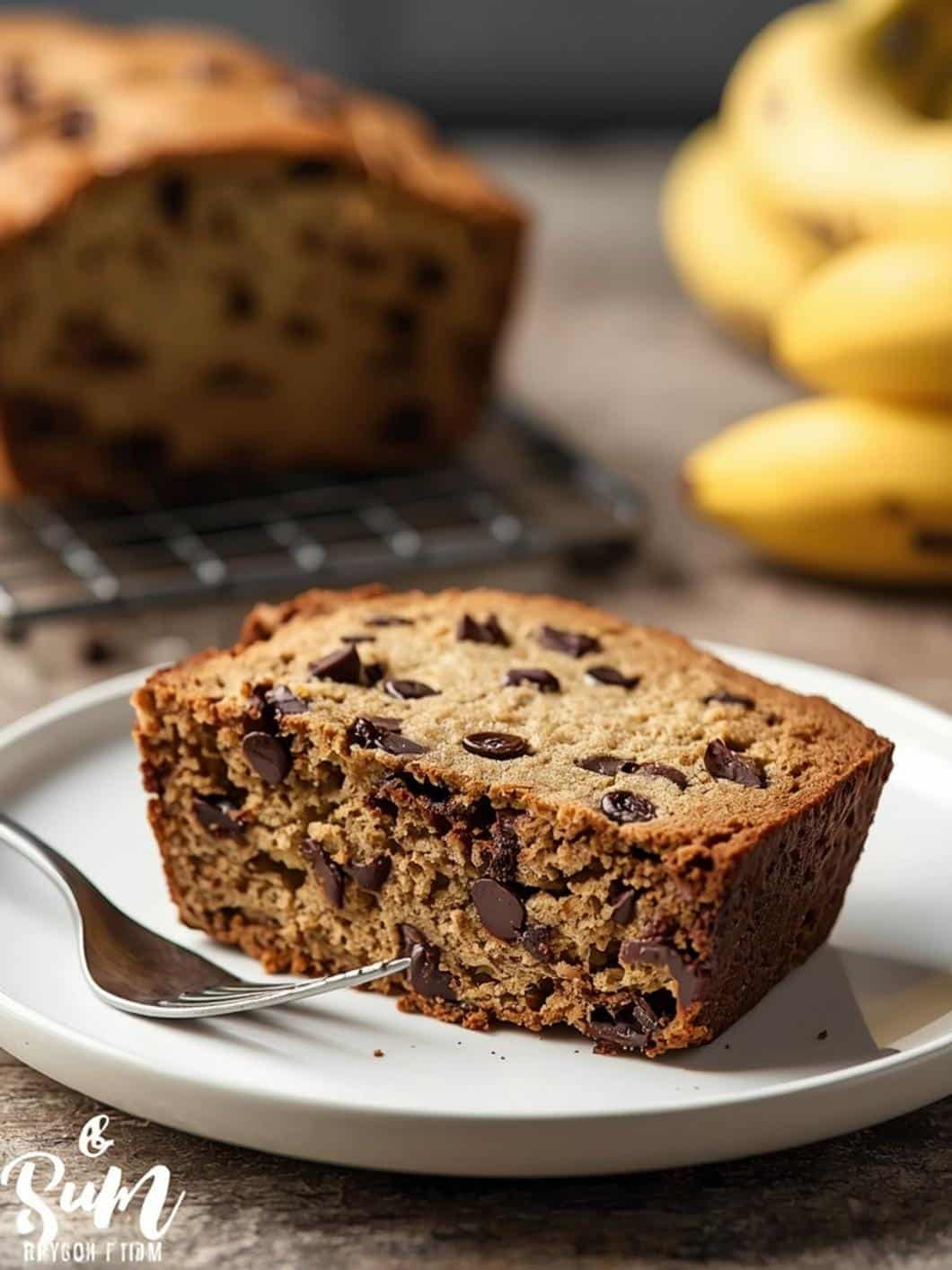 Moist Chocolate Chip Banana Bread (Bakery Style)