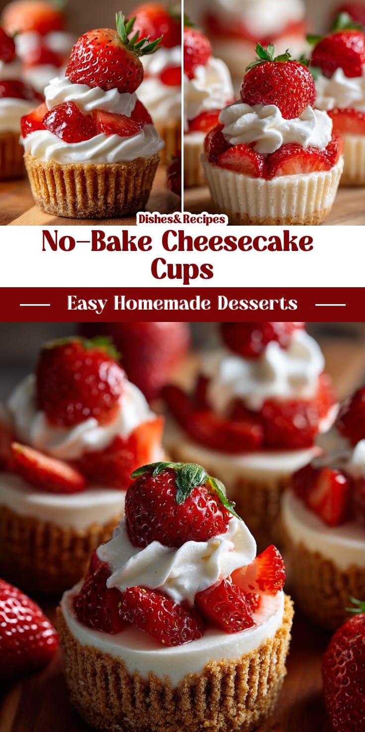 No-Bake Strawberry Cheesecake Cups for Easy Dessert