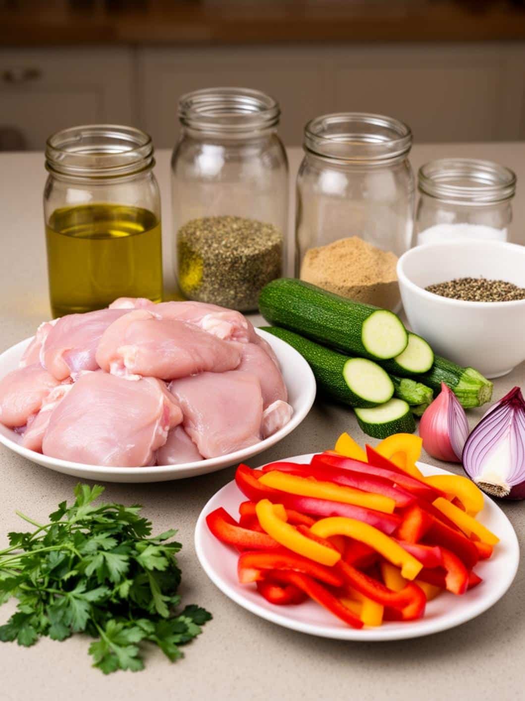 One-Pan Chicken with Zucchini & Peppers (30 Minutes)