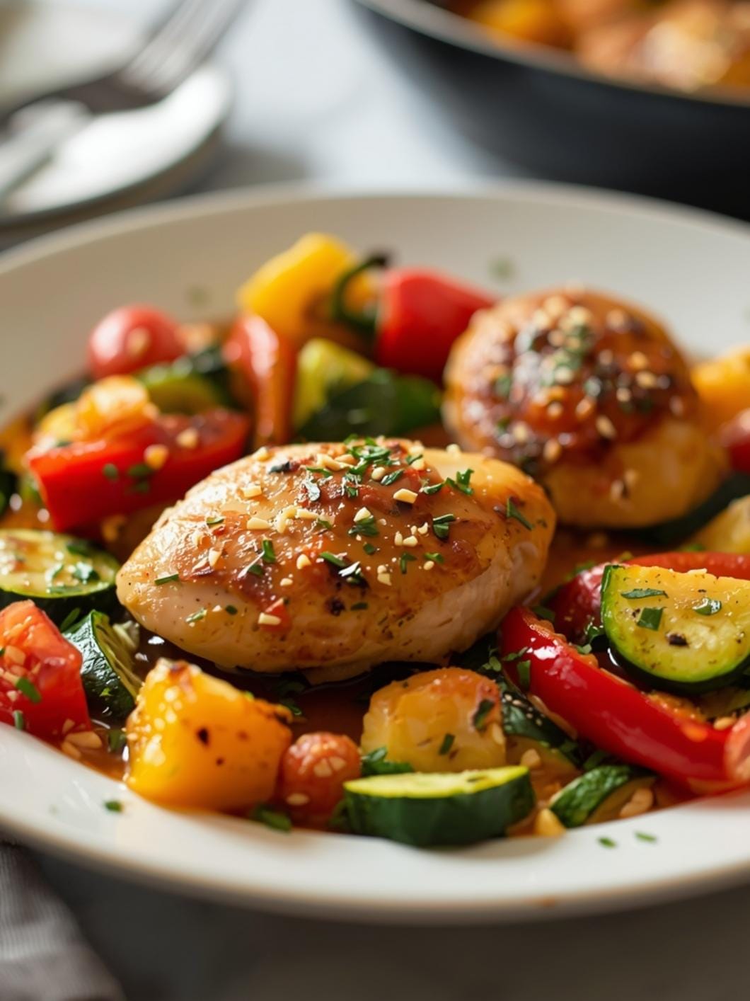 One-Pan Chicken with Zucchini & Peppers (30 Minutes)