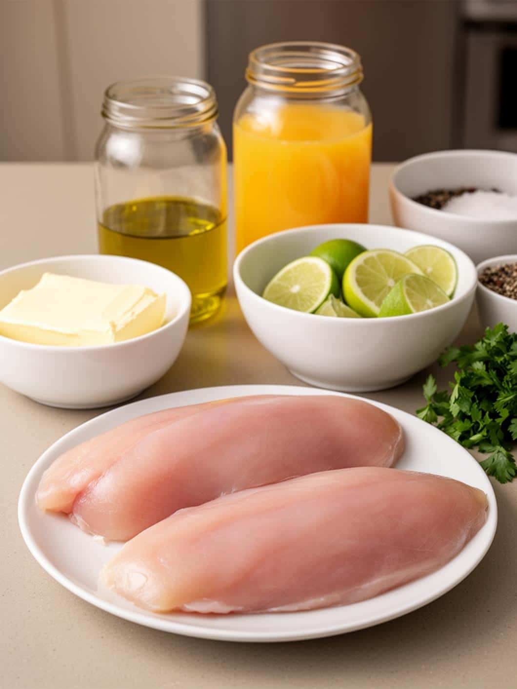 Pan-Seared Chicken with Citrus Butter Sauce (Date Night Dinner)