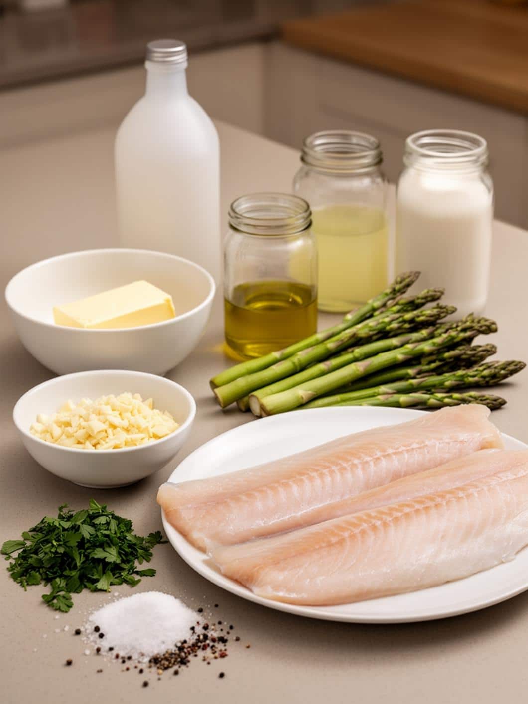 Pan-Seared Halibut with Lemon and Asparagus (20 Minutes)