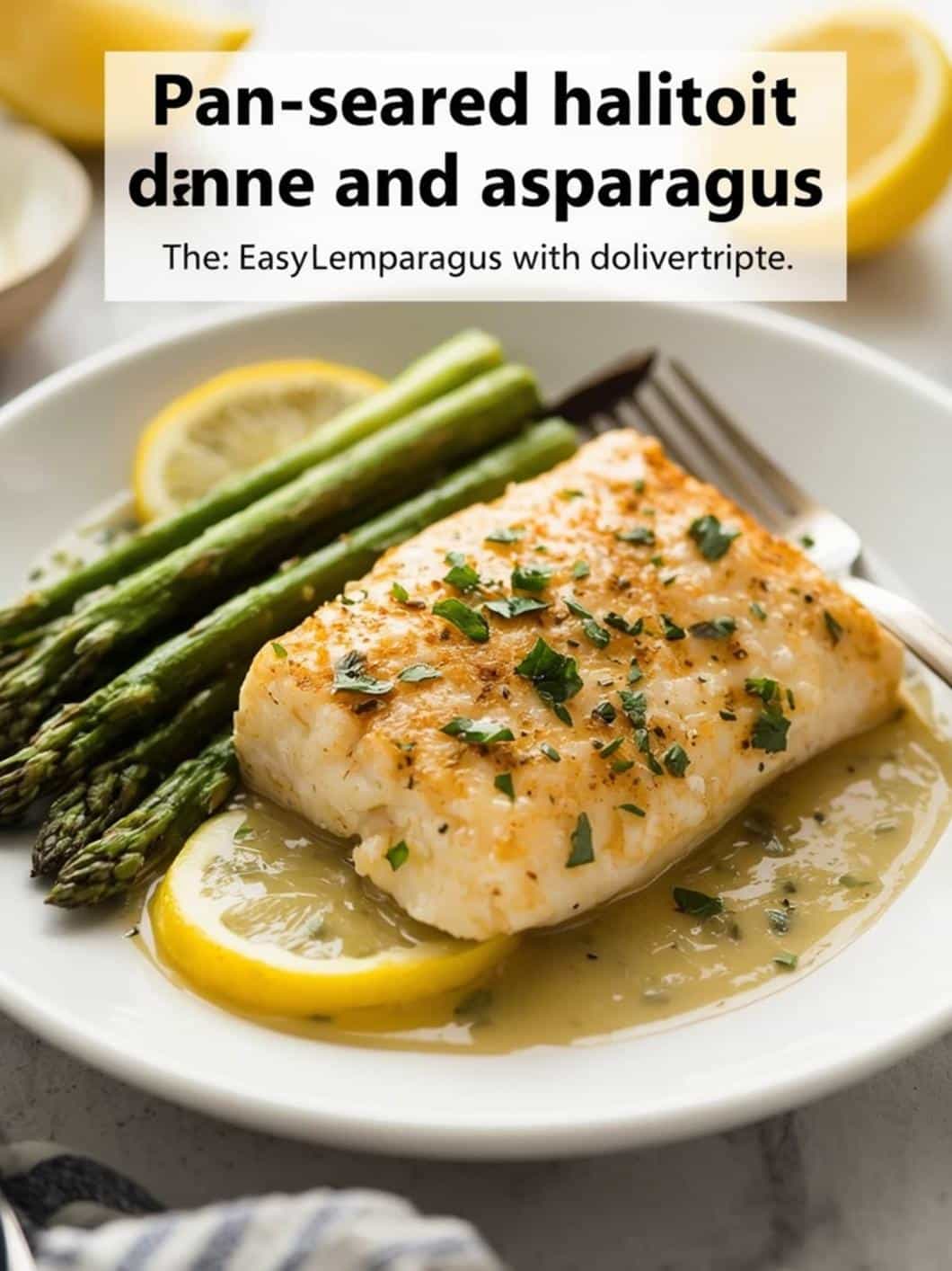 Pan-Seared Halibut with Lemon and Asparagus (20 Minutes)