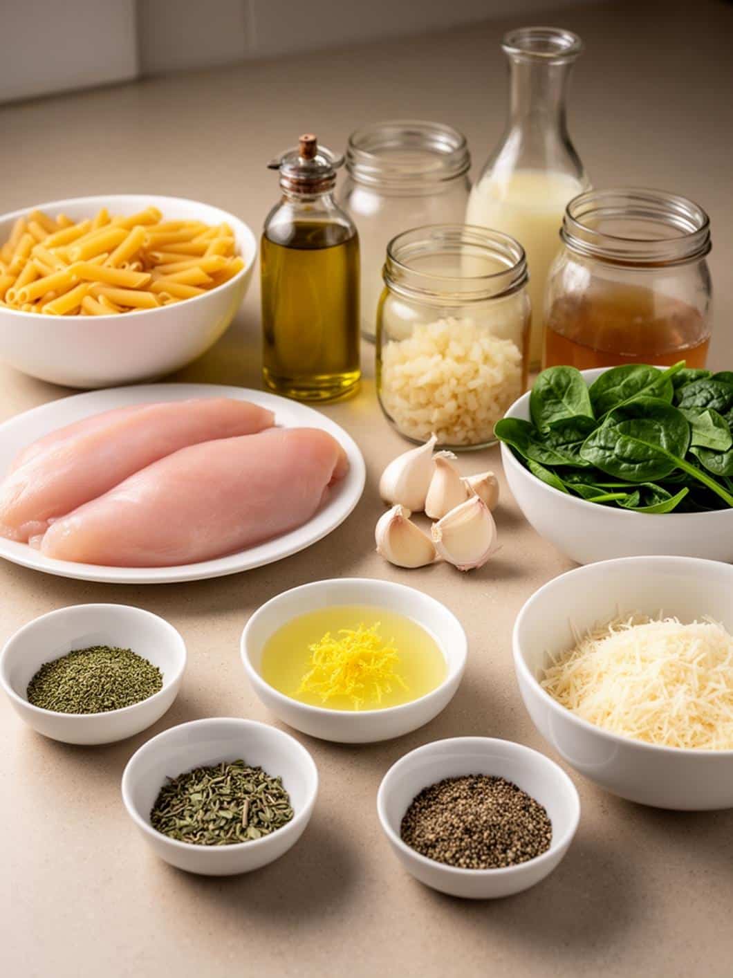 Spring Chicken Pasta with Spinach & Lemon (30 Minutes)