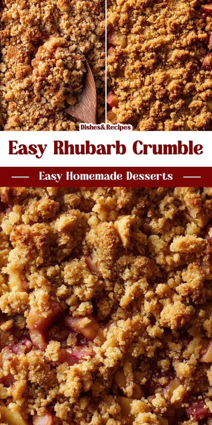 Easy Rhubarb Crumble for a 9x13 Pan