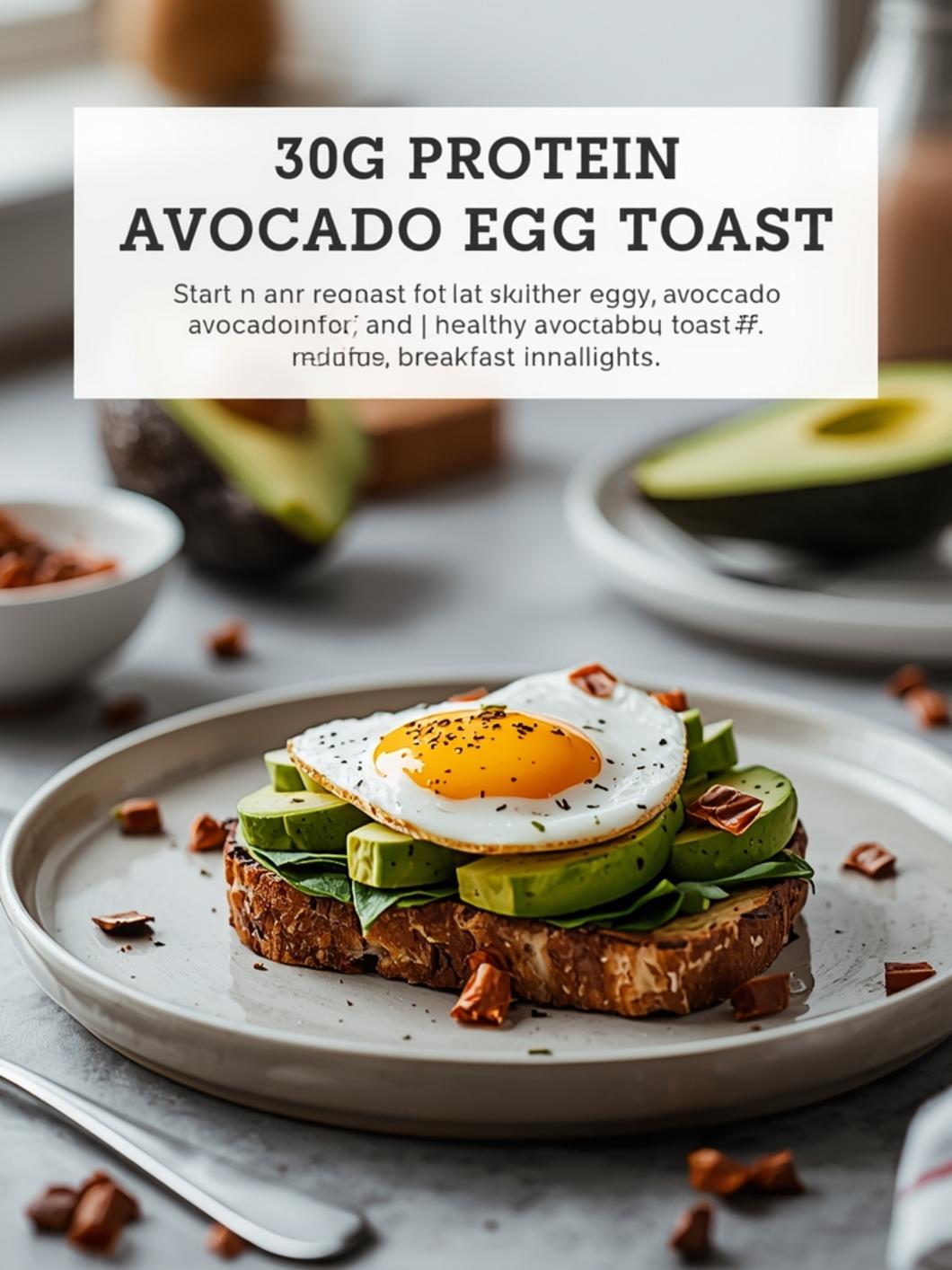 30g Protein Avocado Egg Toast (15 Minutes)