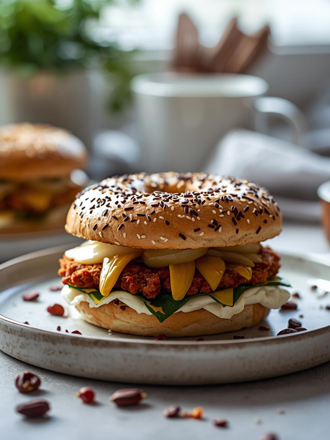 30g Protein Bagel Sandwich (Work Breakfast)