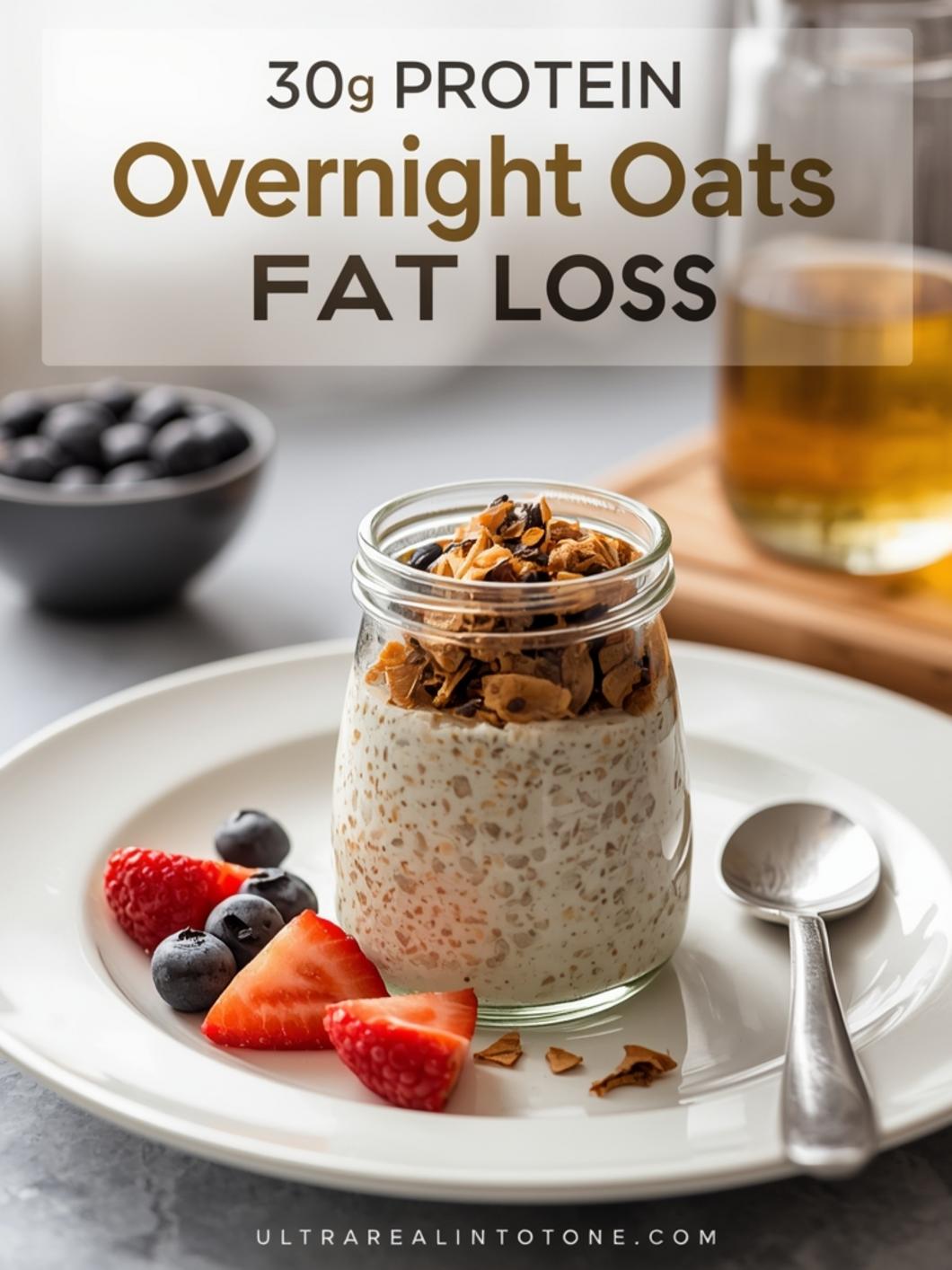 30g Protein Overnight Oats for Fat Loss