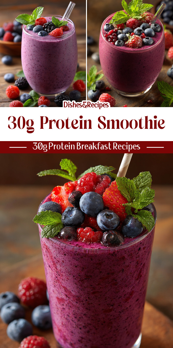 30g Protein Smoothie (No Protein Powder) for a Healthy Breakfast