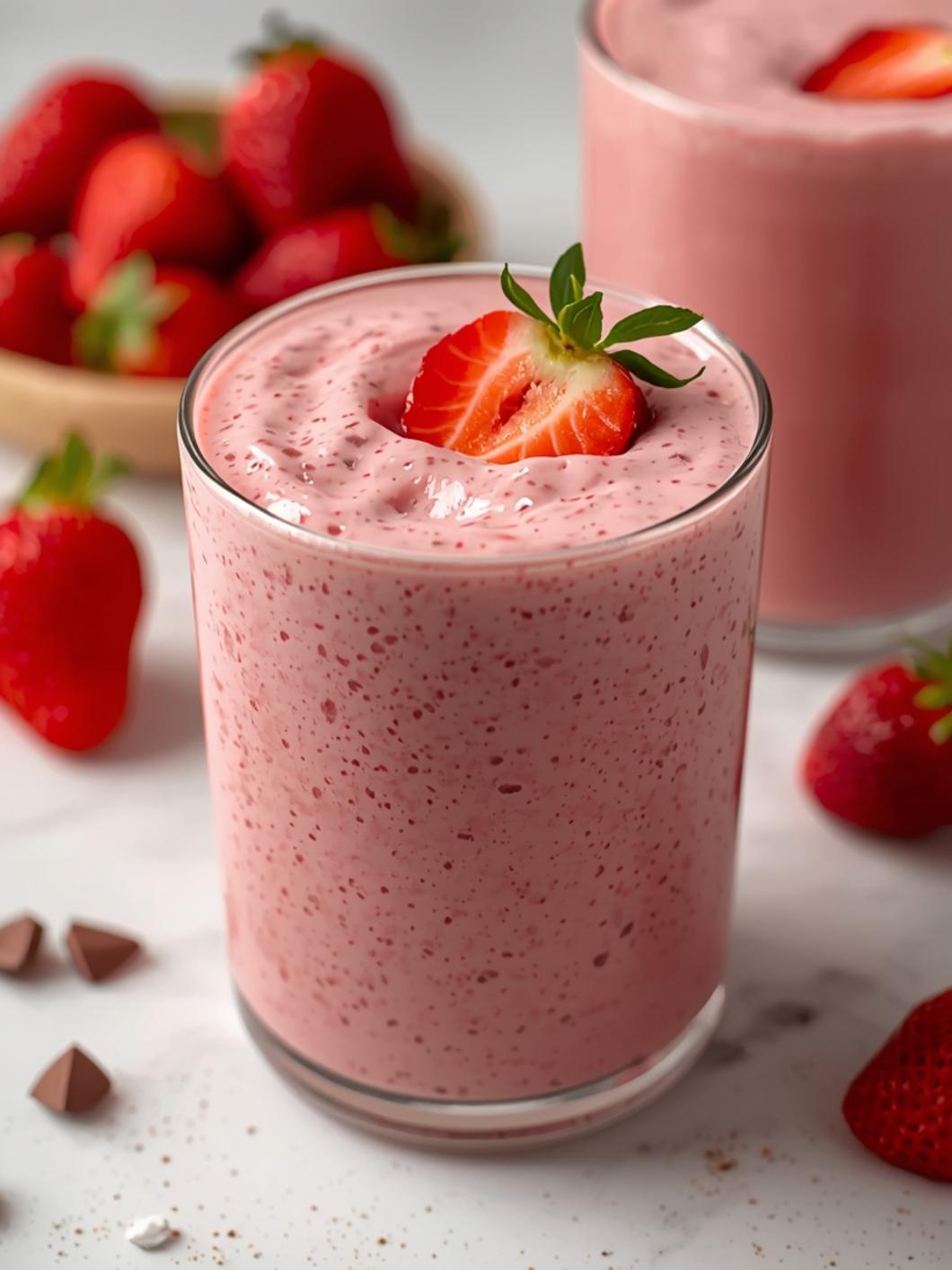 30g Protein Strawberry Smoothie (5 Minutes)