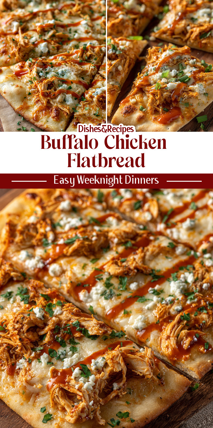 Buffalo Chicken Flatbread (Quick Dinner Idea)