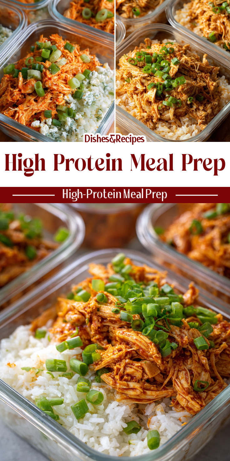 High Protein Buffalo Chicken Rice Bowl (Meal Prep)