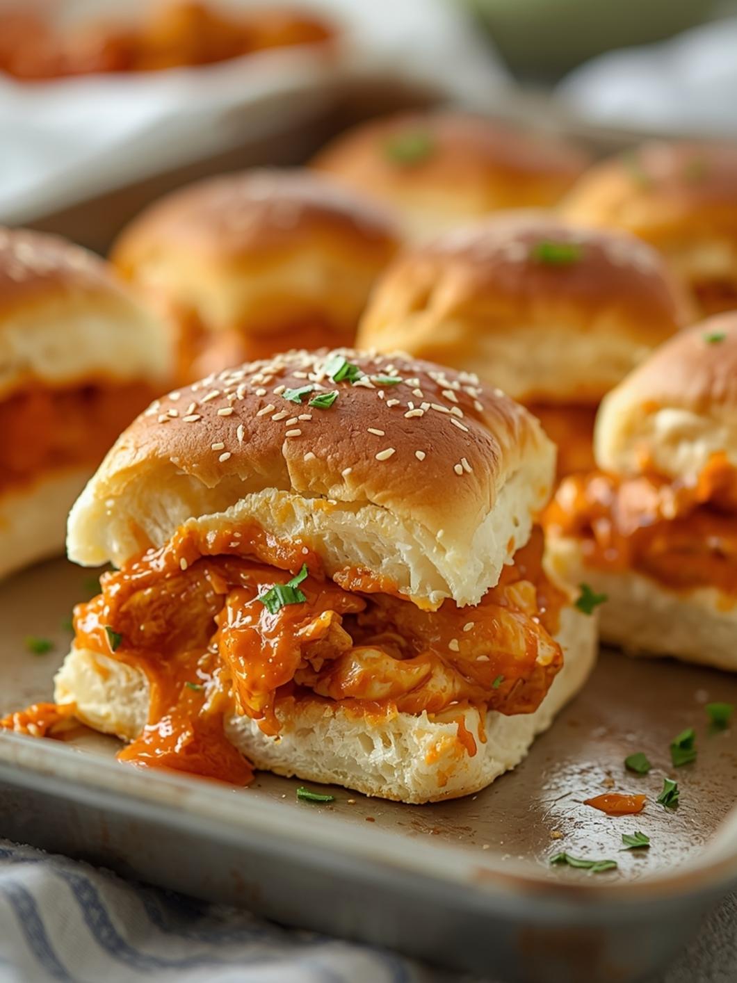 Buffalo Chicken Sliders for Game Day (Sheet Pan Bake)
