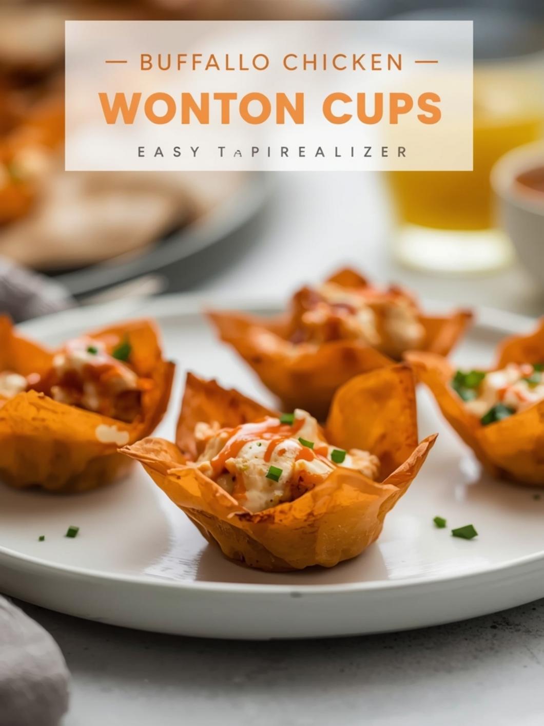 Buffalo Chicken Wonton Cups (Easy Appetizer)