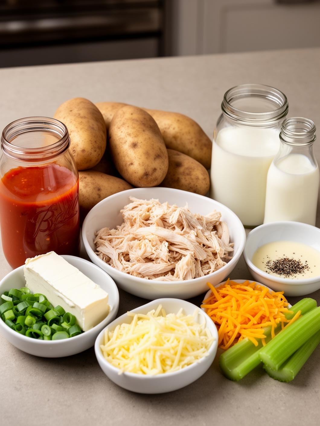 Cheesy Buffalo Chicken Stuffed Potatoes (Easy Weeknight Meal)