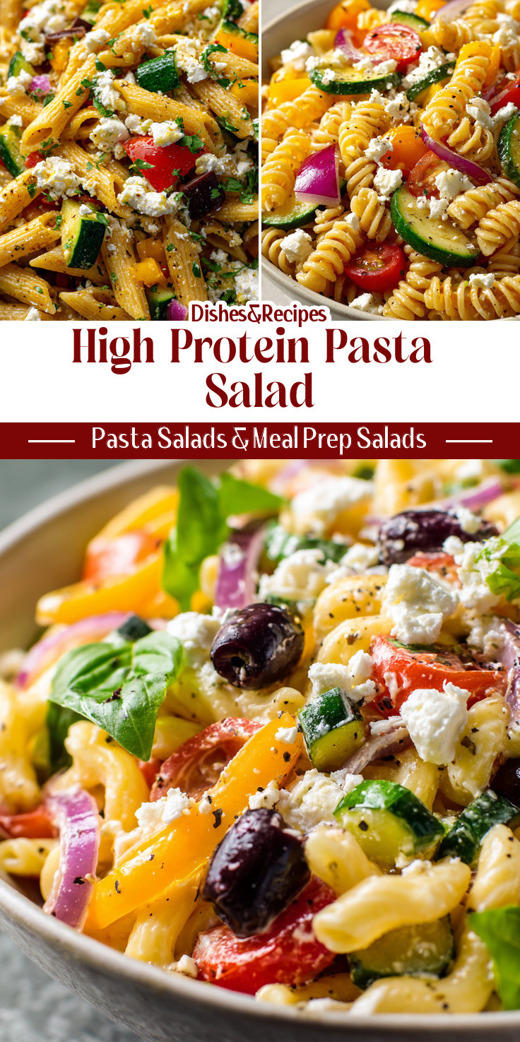 High Protein Pasta Salad for Healthy Meal Prep
