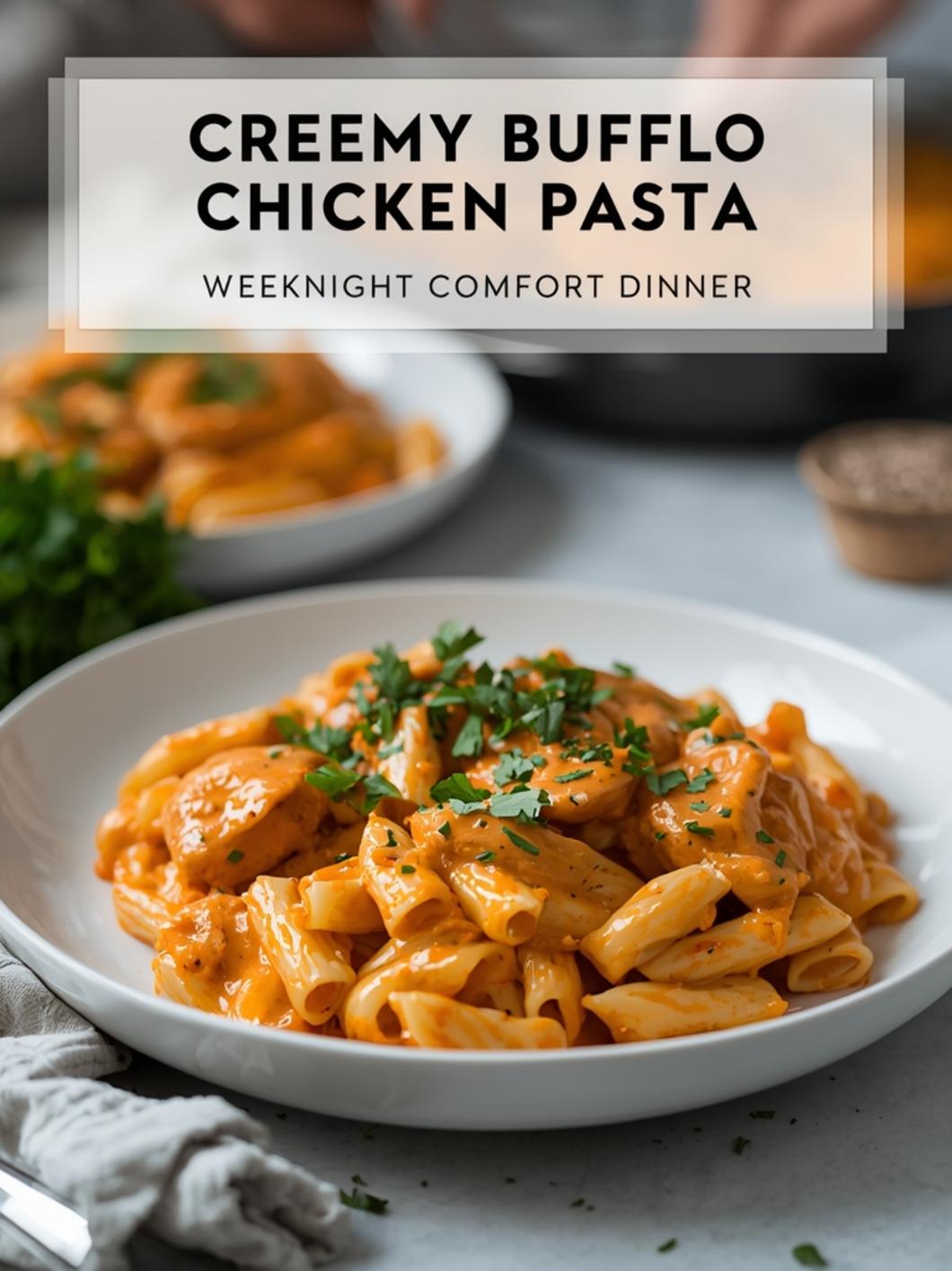 Creamy Buffalo Chicken Pasta (Weeknight Comfort Dinner)