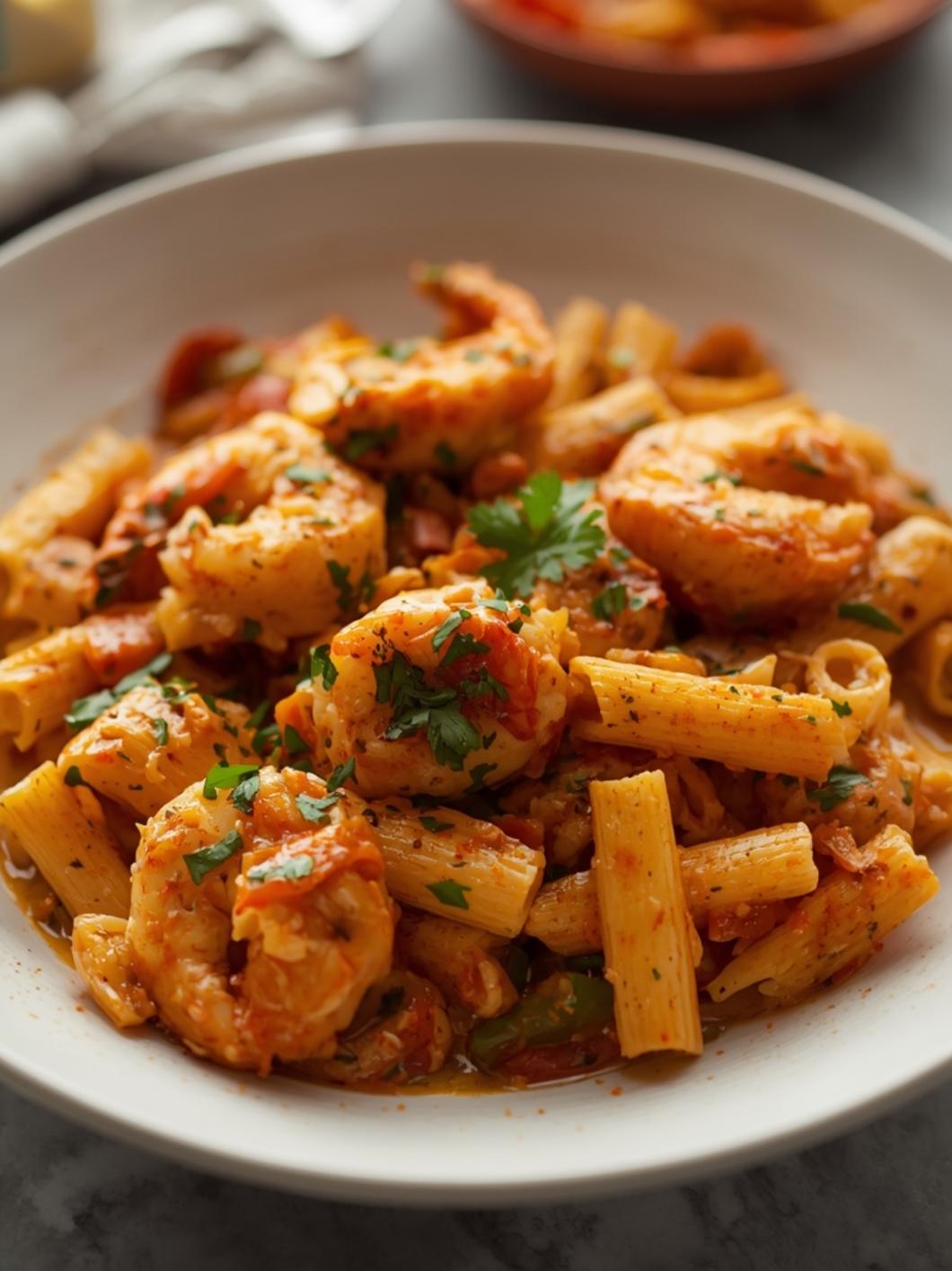 Creamy Cajun Dumpling Bake with Bell Peppers