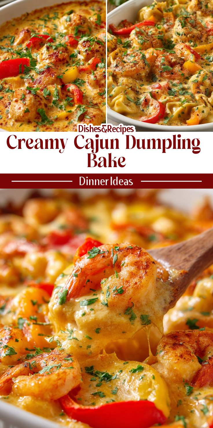 Creamy Cajun Dumpling Bake with Bell Peppers