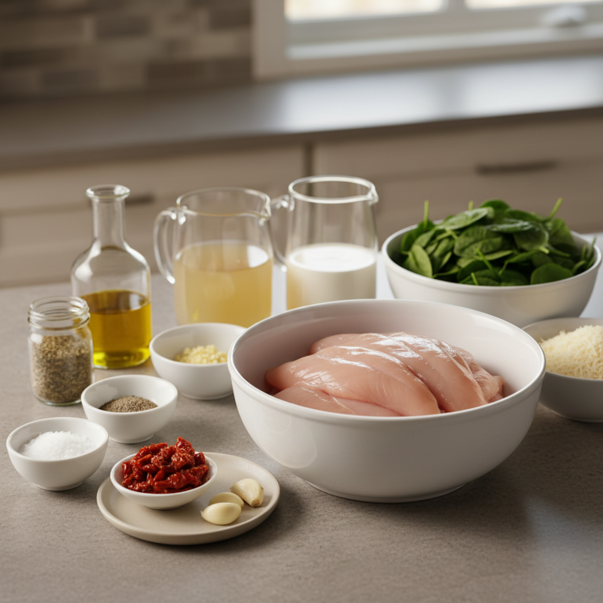 Creamy Tuscan Chicken Dinner (One Pan)