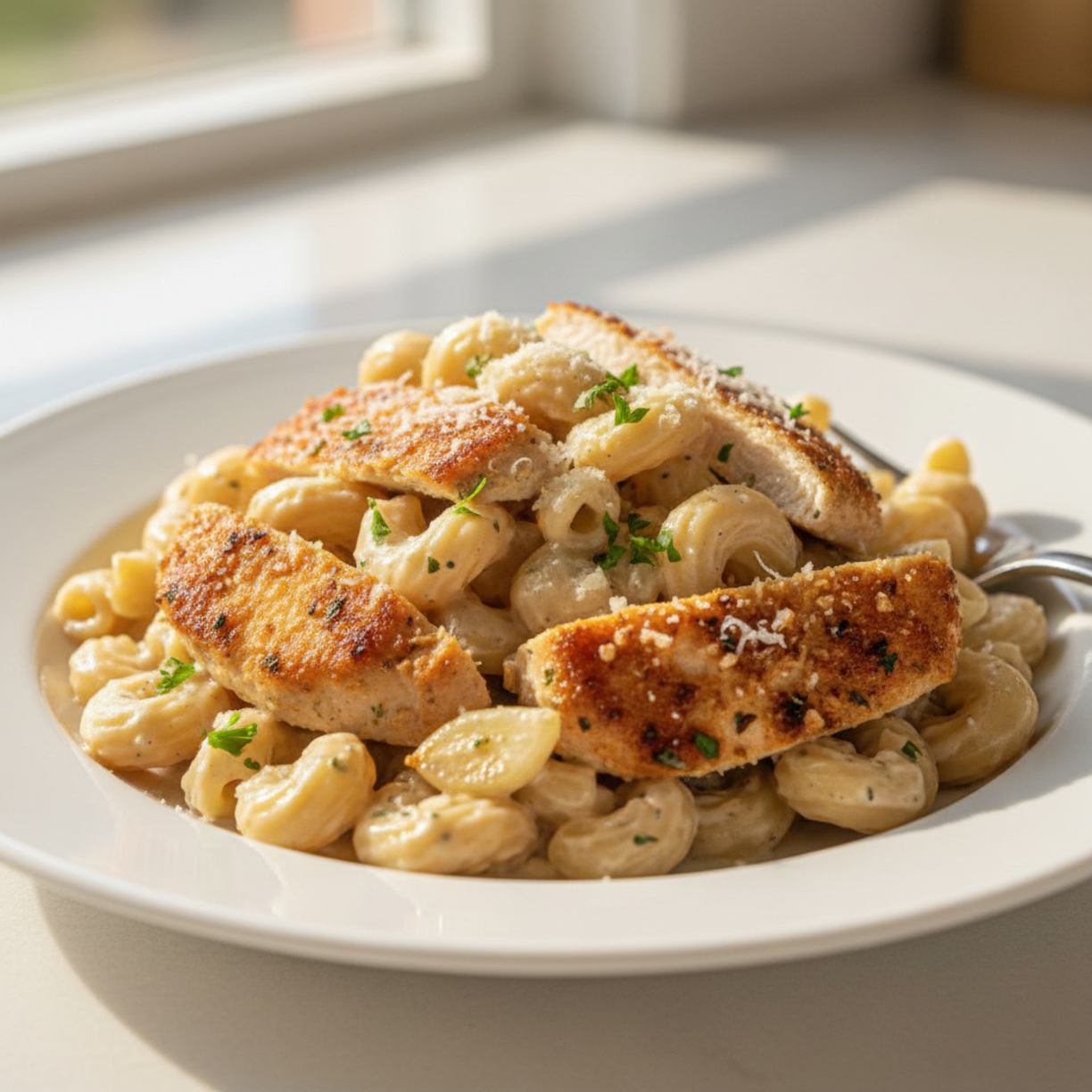 Garlic Parmesan Chicken Pasta for Family Meals