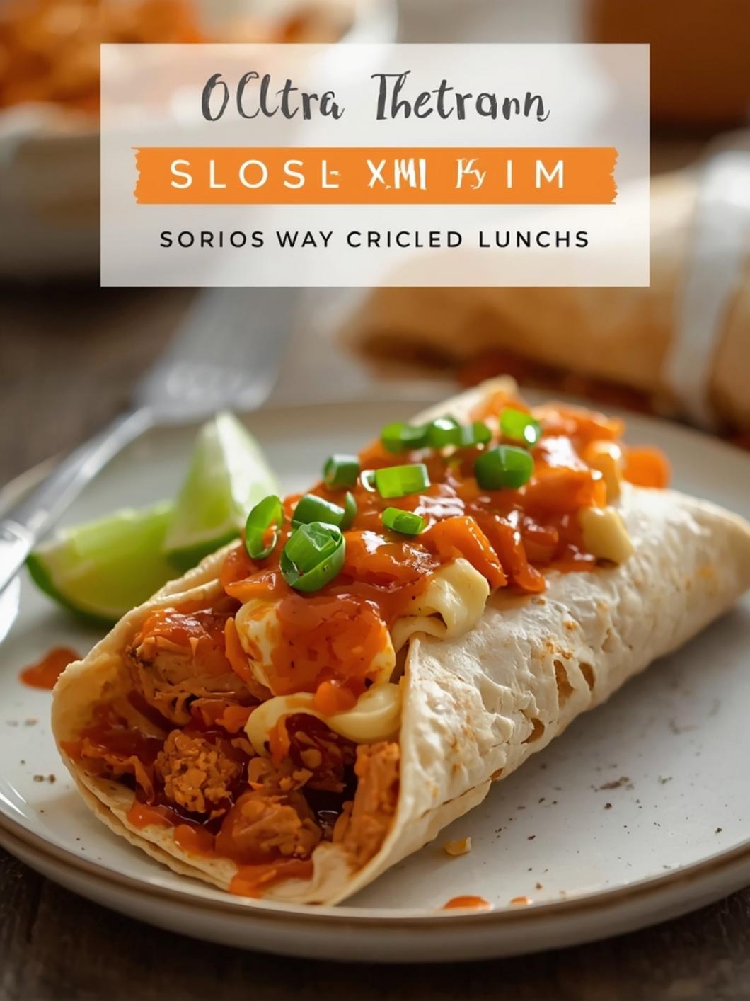 Healthy Buffalo Chicken Wrap for Cold Packed Lunch