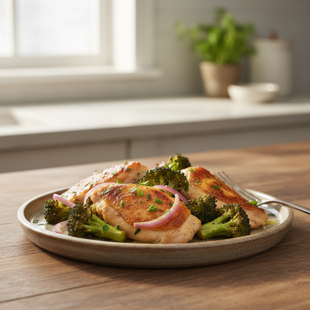 Healthy Chicken Dinner: One-Pan Chicken and Broccoli