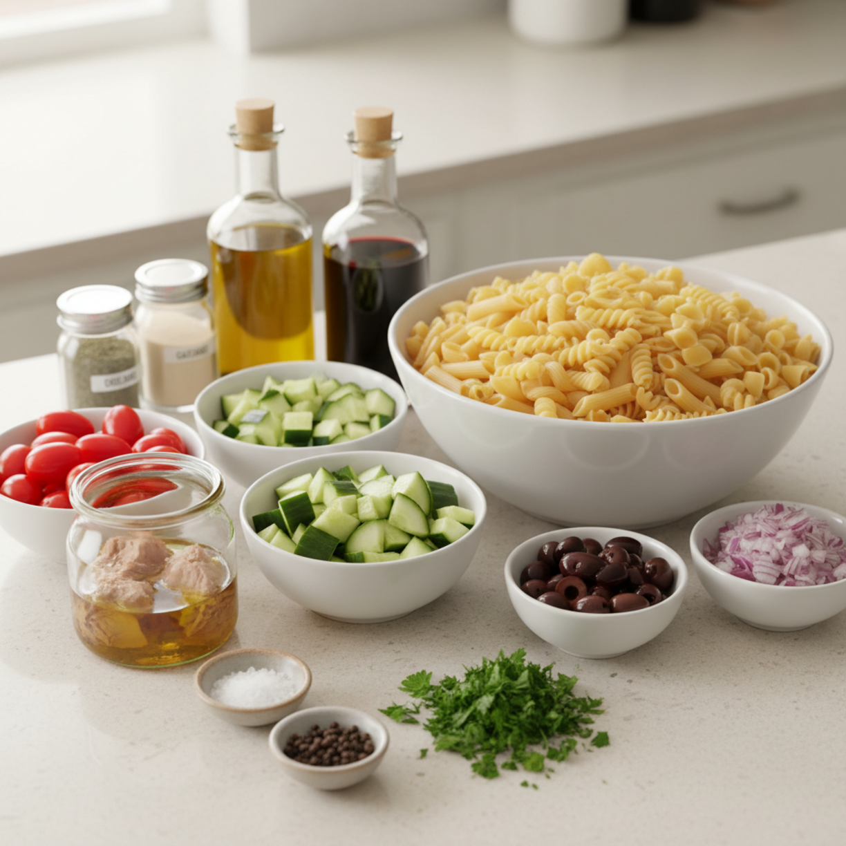 Healthy Mediterranean Tuna Pasta Salad for Easy Weeknight Meals