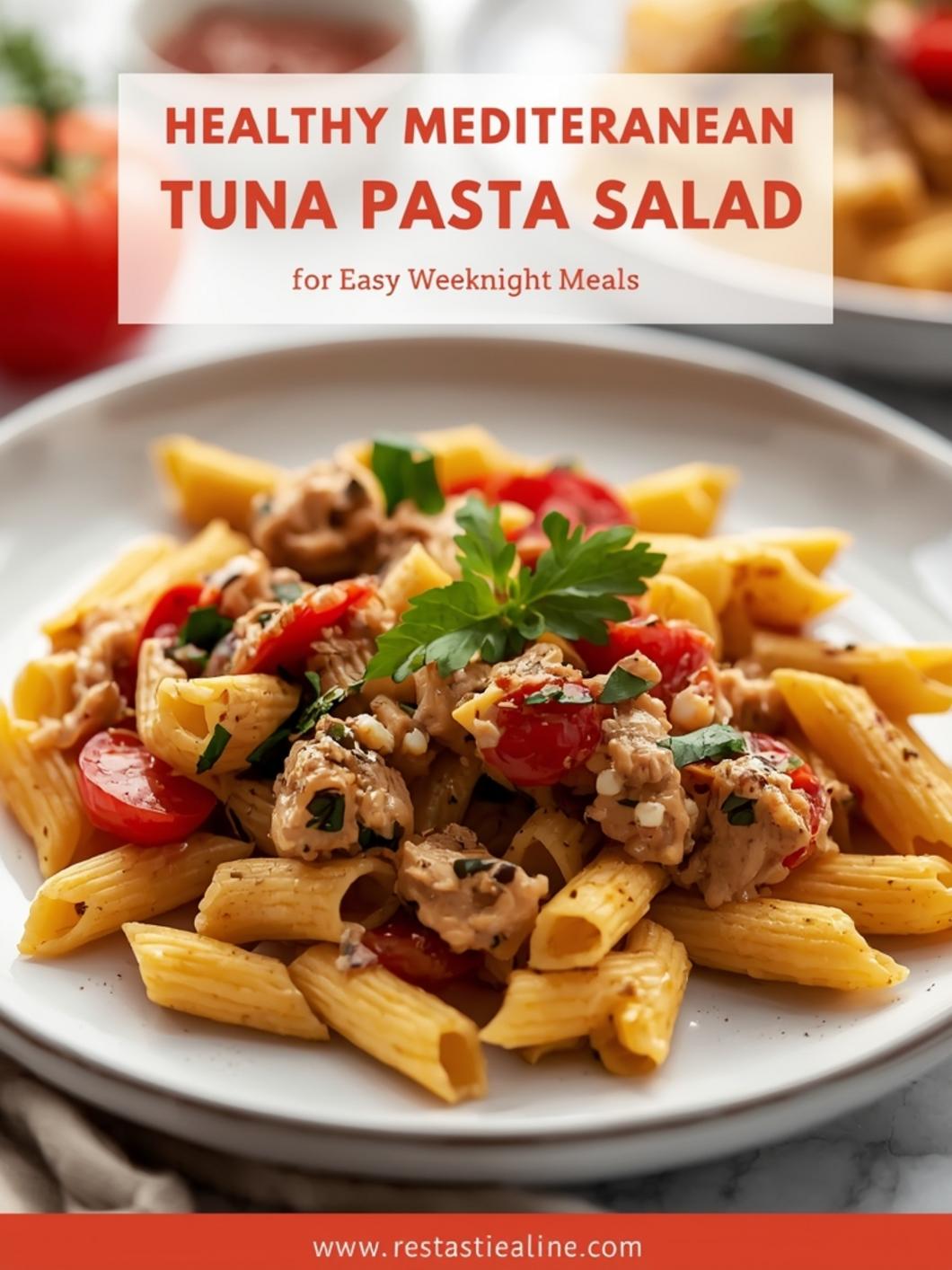 Healthy Mediterranean Tuna Pasta Salad for Easy Weeknight Meals